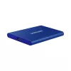 Išorinis SSD Samsung T7 Portable 1 TB, USB-C 3.2 Gen 2, NVMe, AES-256 aparatinė šifravimas, mėlynas