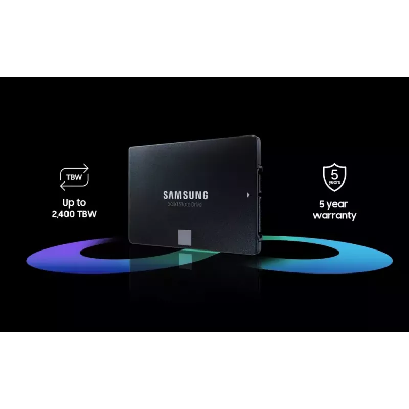 SSD 2,5 colio Samsung 870 EVO 1000 GB — SATA III, Skaitymas 560 MB/s, Rašymas 530 MB/s, Juoda