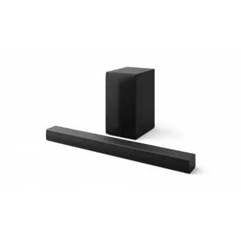 LG S60T 3.1 kanalo garso juosta, 340 W RMS, belaidis žemų dažnių garsiakalbis, Bluetooth 5.3, HDMI ARC, optinis įėjimas, USB, juoda