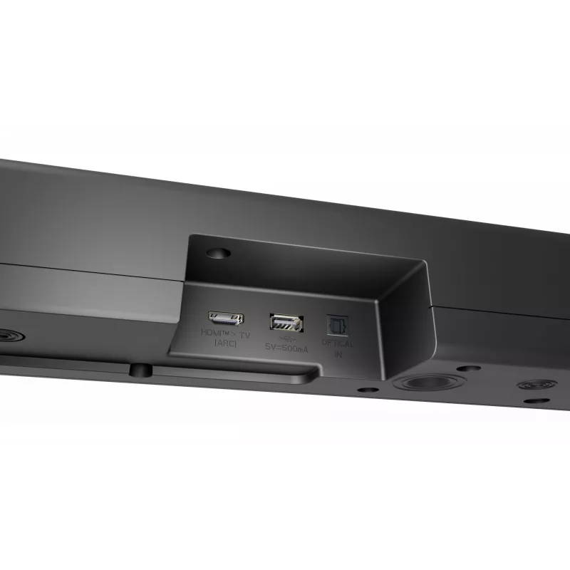 LG S60T 3.1 kanalo garso juosta, 340 W RMS, belaidis žemų dažnių garsiakalbis, Bluetooth 5.3, HDMI ARC, optinis įėjimas, USB, juoda
