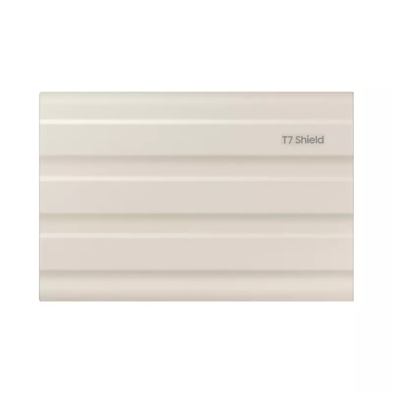Išorinis SSD Samsung MU-PE1T0K 1TB nešiojamas NVMe USB Type-C 3.2 Gen 2, smėlio spalvos, guminis korpusas, atsparus vandeniui