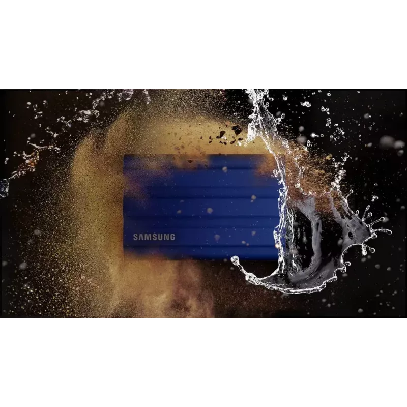Išorinis SSD Samsung MU-PE1T0K 1TB nešiojamas NVMe USB Type-C 3.2 Gen 2, smėlio spalvos, guminis korpusas, atsparus vandeniui