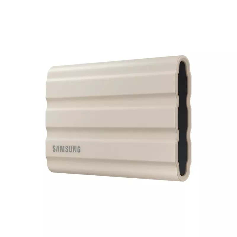 Išorinis SSD diskas Samsung MU-PE2T0K 2 TB NVMe nešiojamas USB Type-C 3.2 Gen 2, skaitymas 1050 MB/s, rašymas 1000 MB/s, smėlio spalvos guminis korpusas