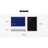 Išorinis SSD diskas Samsung MU-PE2T0K 2 TB NVMe nešiojamas USB Type-C 3.2 Gen 2, skaitymas 1050 MB/s, rašymas 1000 MB/s, smėlio spalvos guminis korpusas