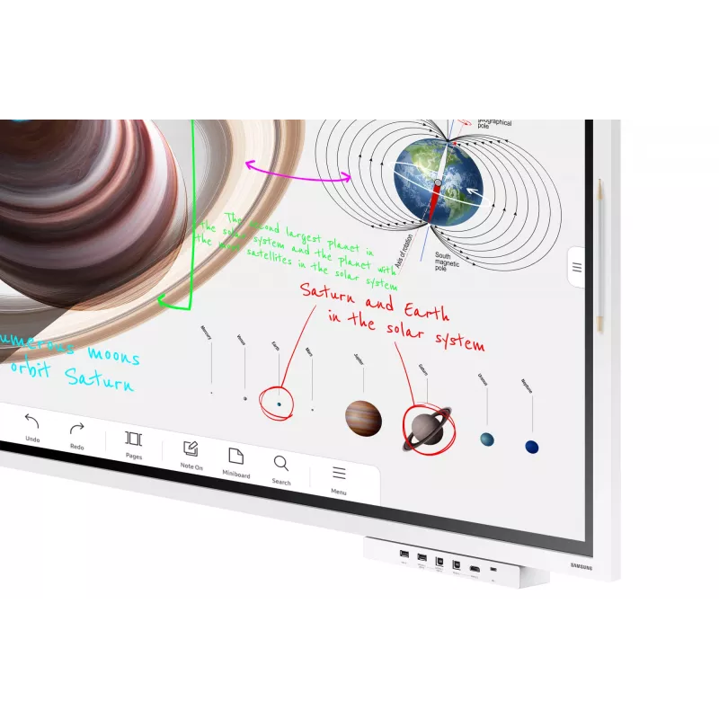 Samsung WM65B interaktyvi lenta 165,1 cm (65 colių) 3840 x 2160 pikselių Liečiamas ekranas Pilka, Balta