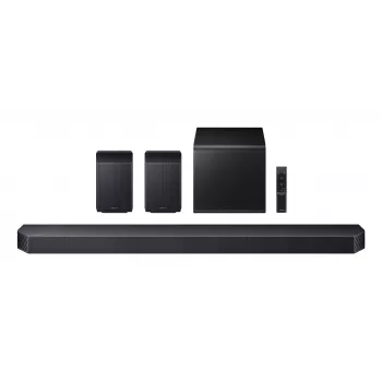 Samsung HW-Q930F juoda 9.1.4 kanalų 580 W garso juosta su belaidžiu žemų dažnių garsiakalbiu, 17 garsiakalbių