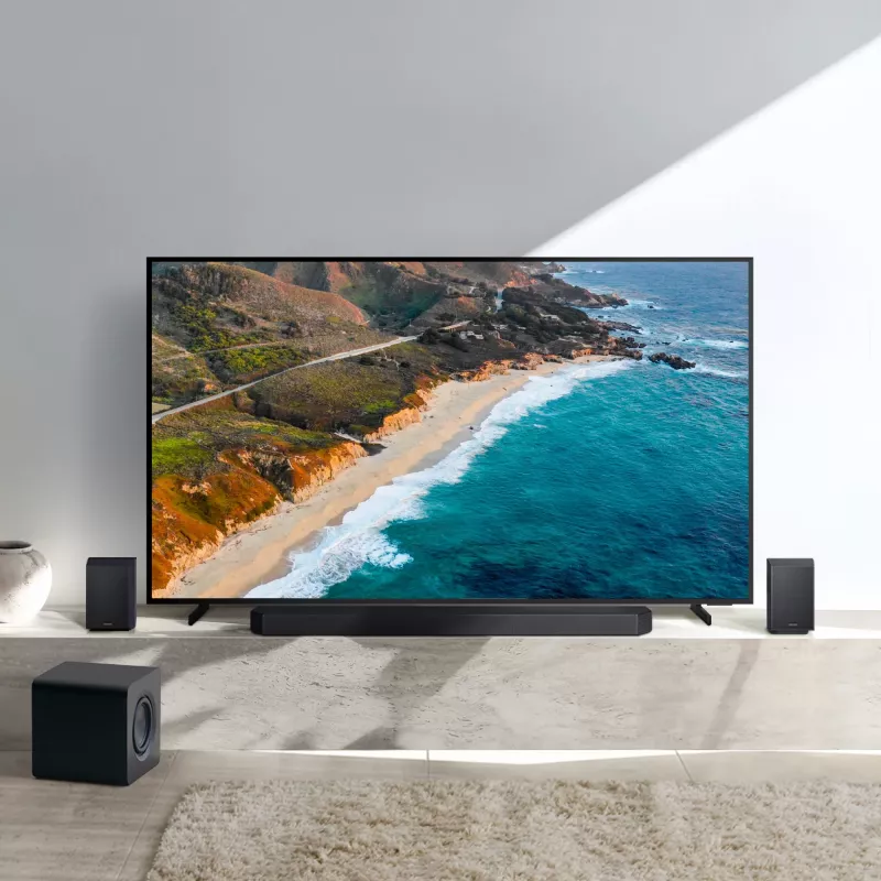 Samsung HW-Q930F juoda 9.1.4 kanalų 580 W garso juosta su belaidžiu žemų dažnių garsiakalbiu, 17 garsiakalbių