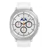 Išmanusis laikrodis Samsung Galaxy Watch 8 Classic 46 mm — 1,3 colio AMOLED, 438×438, 64 GB, Wi‑Fi, GPS, sidabrinis korpusas, balta juosta