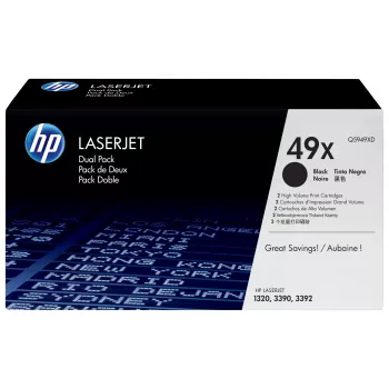 HP 49X originalus juodas toneris 2 vnt. pakuotėje