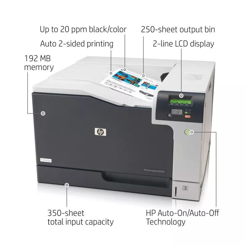 HP Color LaserJet Professional CP5225dn spausdintuvas, lazerinis, spalvotas, 600 x 600 DPI, A3, 20 ppm, dvipusis spausdinimas