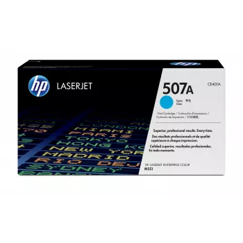 HP 507A žalsvai mėlyna (cyan) originali LaserJet kasetė, 6000 puslapių