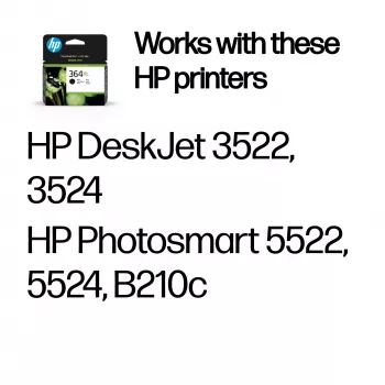 HP 364XL didelės talpos juodas originalus kasečių rašalas
