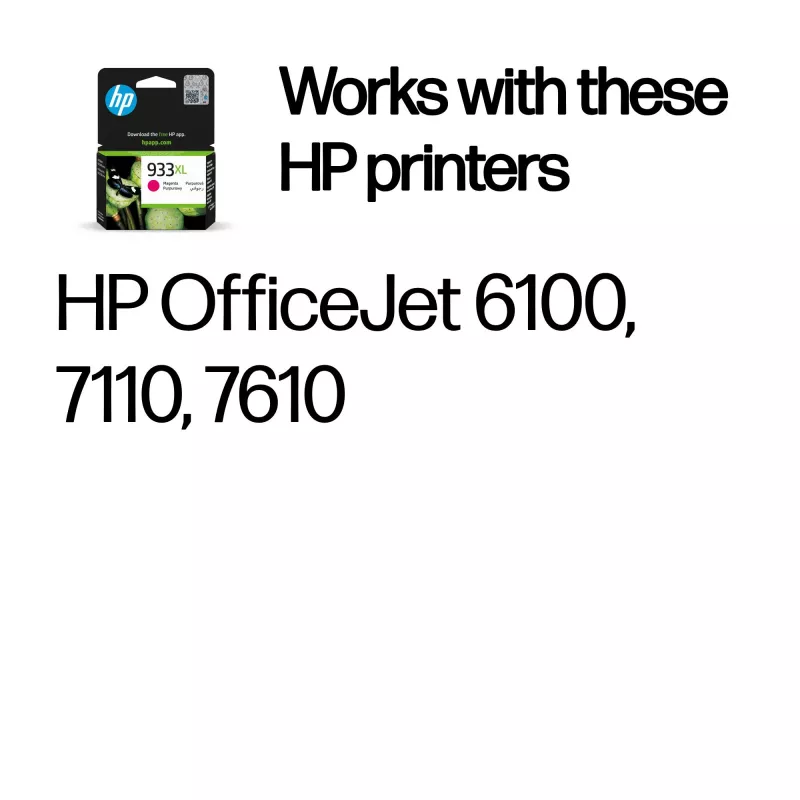 Original HP 933XL aukštos išeigos rašalo kasetė, purpurinė (CN055AE)