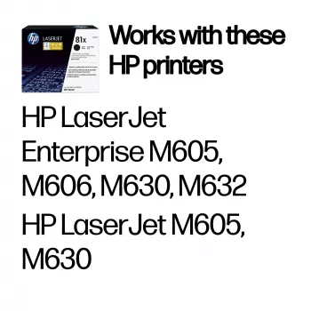 HP 81X didelės talpos juodas originalus lazerinio spausdintuvo kasetė, 25000 puslapių, juoda, 1 vnt.