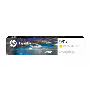 HP 981A geltona originali PageWide kasetė, geltona, 1 vnt., 6000 puslapių