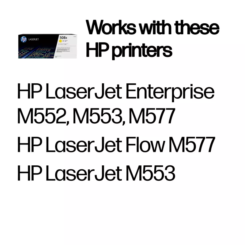 HP 508X didelės talpos geltonas originalus LaserJet kasetė, 9500 puslapių, geltona, 1 vnt.