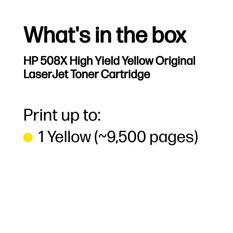 HP 508X didelės talpos geltonas originalus LaserJet kasetė, 9500 puslapių, geltona, 1 vnt.