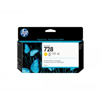 HP 728 130 ml geltona rašalo kasetė DesignJet