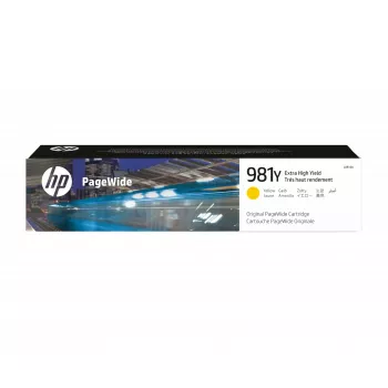 HP 981Y didelės talpos geltona originali PageWide kasetė