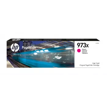 HP 973X didelės talpos rausvi originalūs PageWide kasetė, rausva, 1 vnt., 7000 puslapių