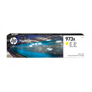 HP 973X didelės talpos geltona originali PageWide kasetė, geltona, 1 vnt., 7000 puslapių