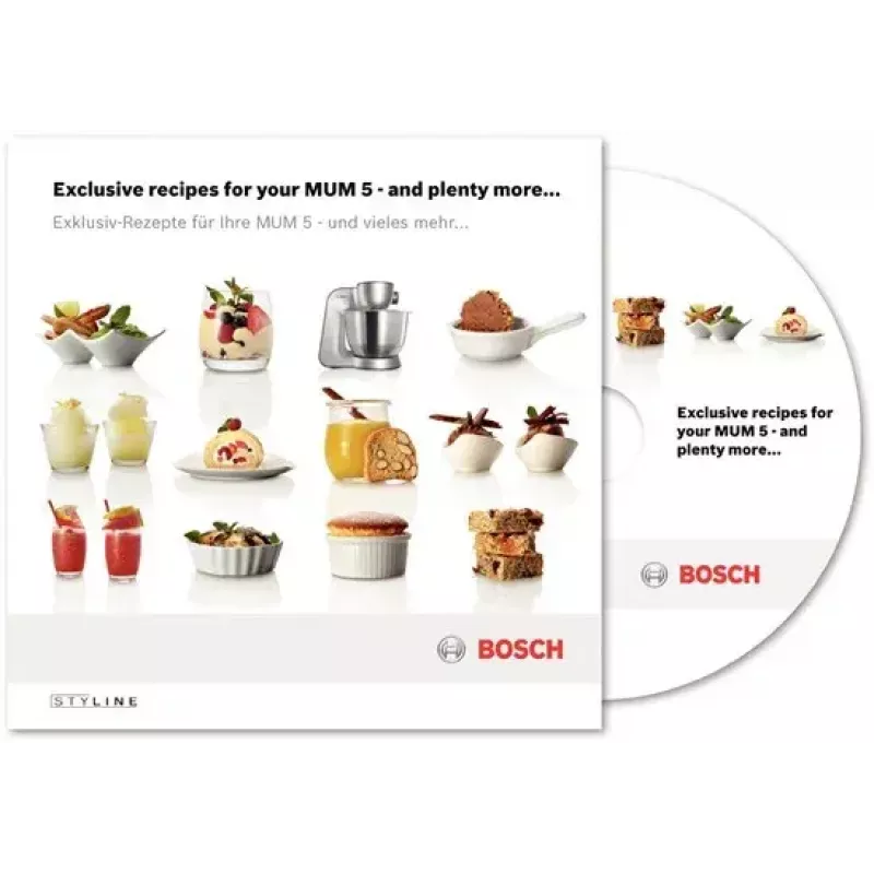 Virtuvinis kombainas Bosch Styline MUM 54251, 900 W, 3,9 L, nerūdijančio plieno dubuo, balta spalva