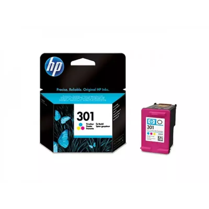 HP 301 Tri-color Original rašalo kasetė (3 spalvos, 150 puslapių)