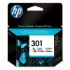 HP 301 Tri-color Original rašalo kasetė (3 spalvos, 150 puslapių)