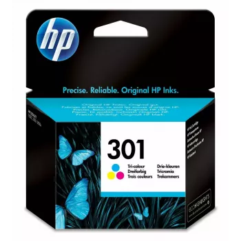 HP 301 Tri-color Original rašalo kasetė (3 spalvos, 150 puslapių)