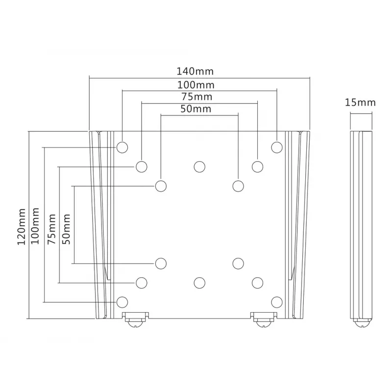 Laikiklis sieninis Multibrackets M VESA juodas 50x50 75x75 100x100