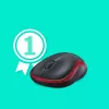 Belaidė pelė Logitech M185 raudona