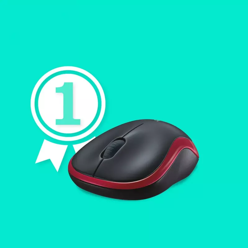 Belaidė pelė Logitech M185 raudona