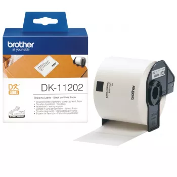 Siuntų etiketės Brother DK11202 juoda ant balto 62 mm