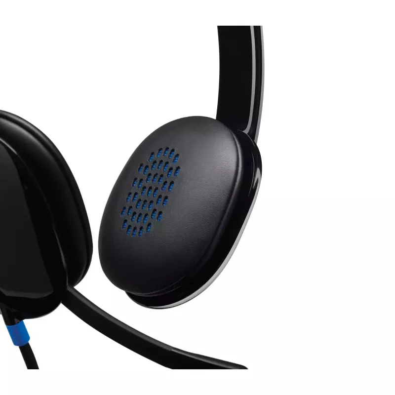 Ausinės Logitech H540 su įmontuotu mikrofonu, USB Type-A, juodos spalvos