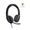 Ausinės Logitech H540 su įmontuotu mikrofonu, USB Type-A, juodos spalvos