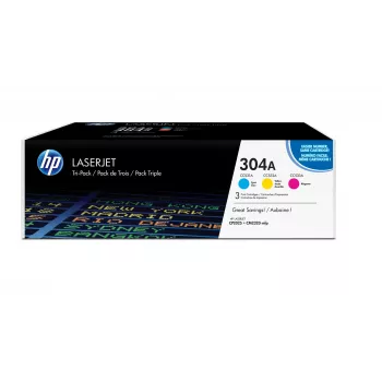 HP 304A 3 vnt. rinkinys Cyan/Magenta/Yellow Original LaserJet kasetės