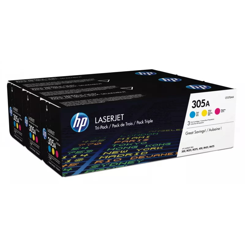 HP 305A 3 vnt. Cian/Magenta/Geltona Original LaserJet Tonerio Kasetės