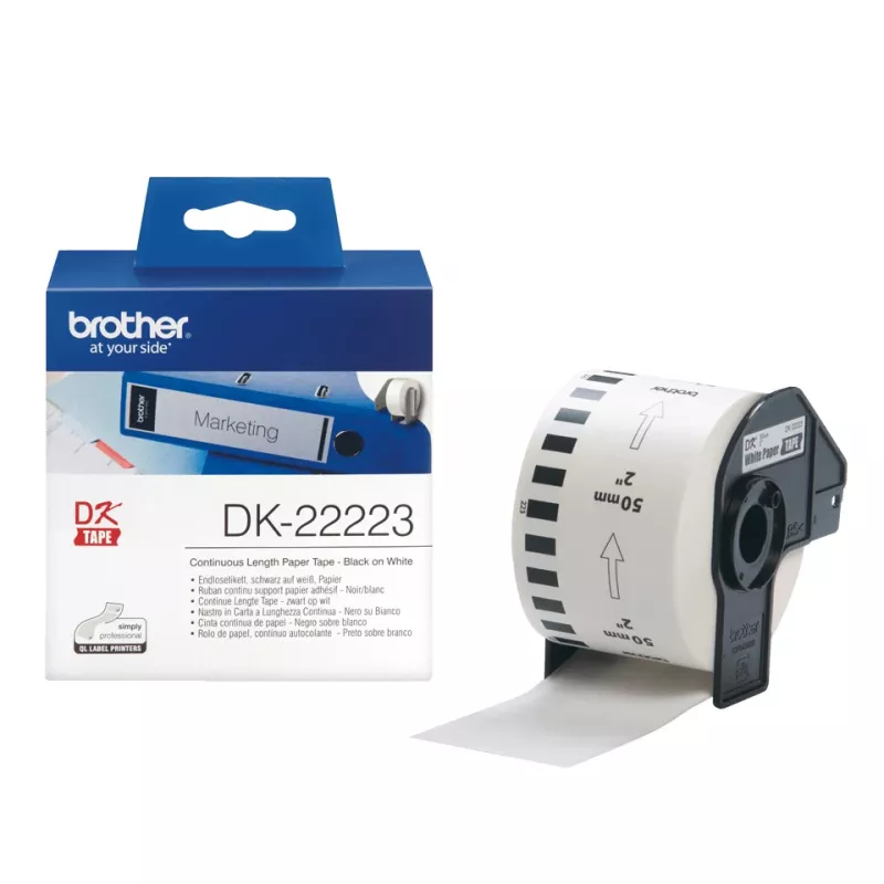 Brother DK-22223 termo popieriaus juosta balta 50 mm x 30,48 m