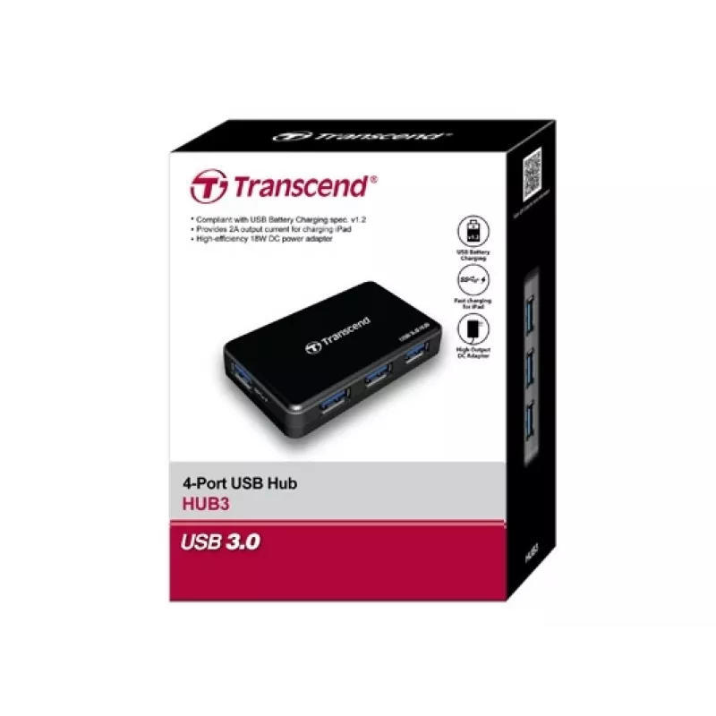 TRANSCEND HUB3 USB 3.0 4 prievadų šakotuvas