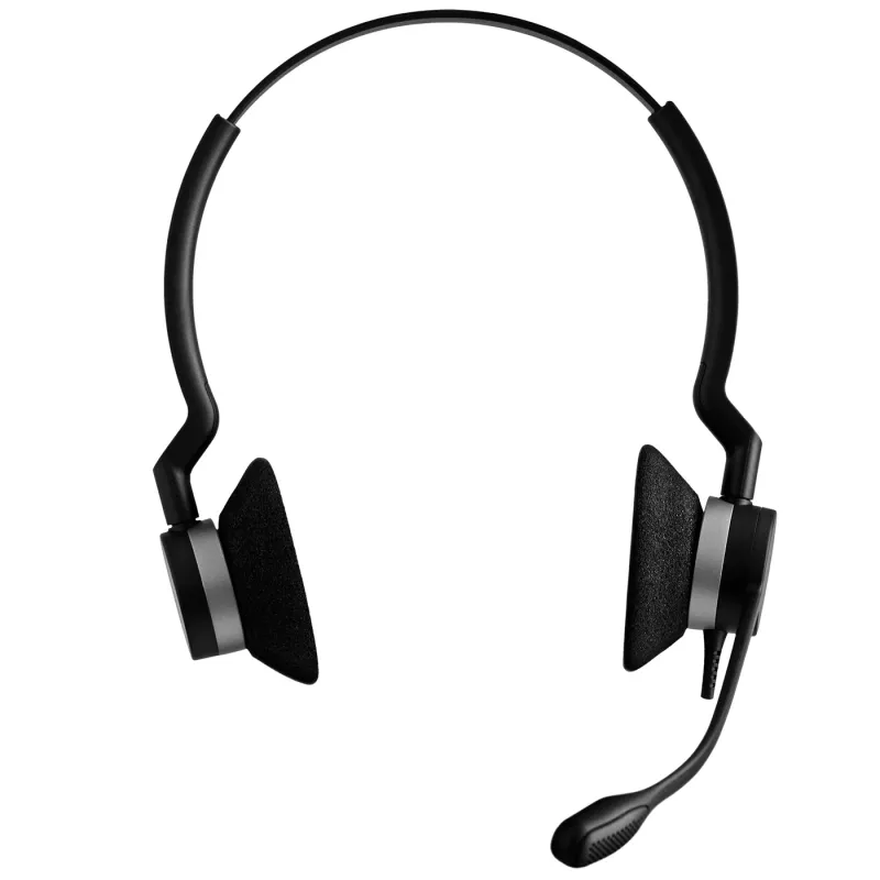 Jabra BIZ 2300 Duo ausinės, USB, MS, laidinės, biurui/skambučių centrui, 150–4500 Hz, 68 g, juodos