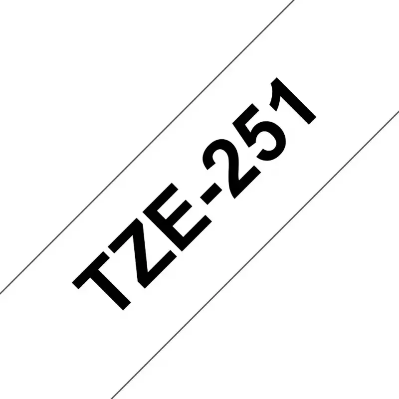 Juosta etikečių spausdinimui Brother TZE-251 Juoda ant baltos 24 mm x 8 m
