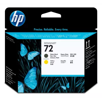 HP 72 spausdinimo galvutė matinė juoda ir geltona