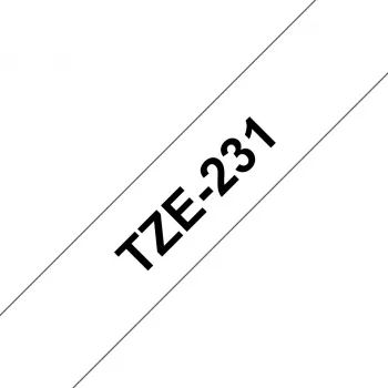 Brother TZE-231 juosta etiketėms juoda ant baltos