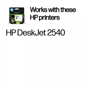 HP 301XL didelės išeigos juoda originali rašalo kasetė, juoda, 1 vnt., 360 puslapių