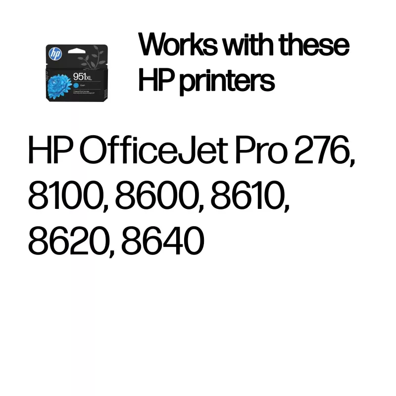 HP 951XL didelės talpos žalsvai mėlyna originali kasetė