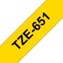 Brother TZE651 lipni juosta etiketėms 24 mm geltona