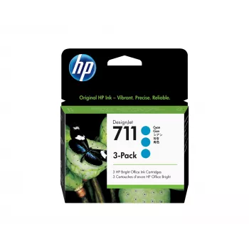 HP 711 3 vnt. 29 ml Cyan rašalo kasetės, skirtos HP DesignJet spausdintuvams