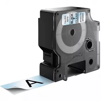 DYMO D1 lipni juosta | 24 mm x 7 m | Juodas spausdinimas ant skaidraus | Lipni juosta DYMO LabelManager etikečių spausdintuvams
