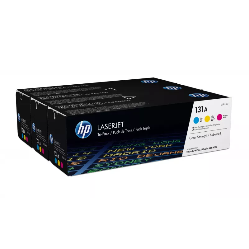 HP 131A 3 vnt rinkinys Cyan/Magenta/Yellow originalūs LaserJet tonerio kasetės