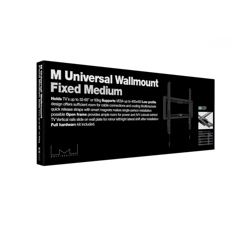 Multibrackets M Universal Wallmount Fixed Medium Juoda – fiksuotas televizoriaus laikiklis